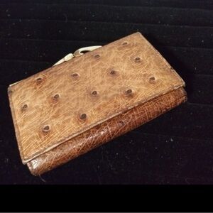 Brown Ostrich Textured Wallet